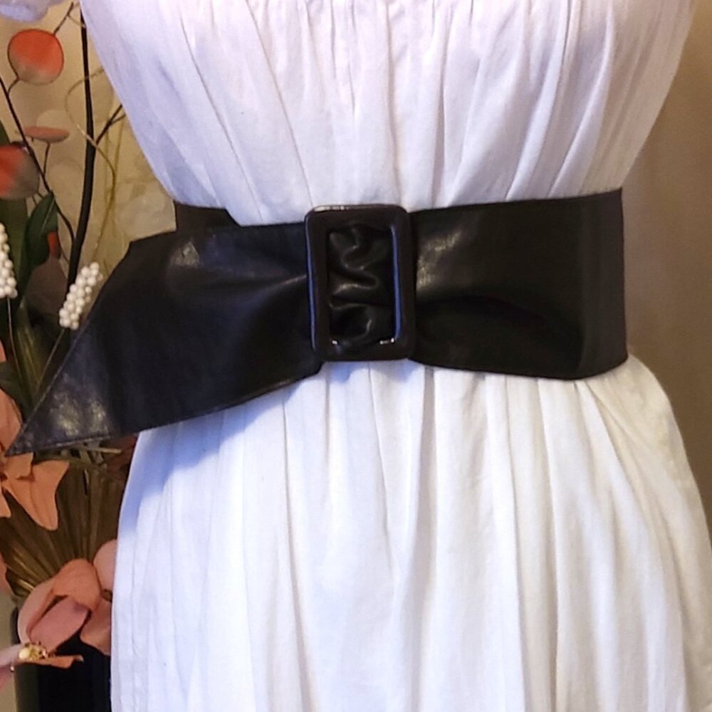 Vintage HYDE Genuine Leather Belt Dark Brown Classic Dress Belt with Buckle M